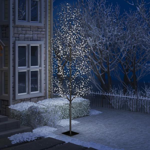 Árbol de Navidad 1200 LEDs blanco frío flores de cerezo 400 cm