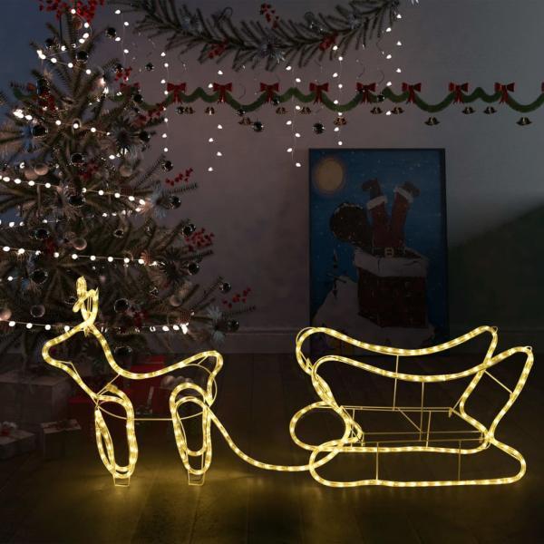 Renos y trineo de Navidad decoración jardín 252 LEDs
