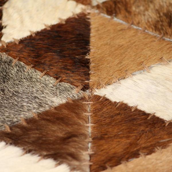 de retazos de cuero 120x170cm triángulos marrón/blanco