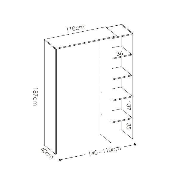 Vestidor 140 cm CLOT 101