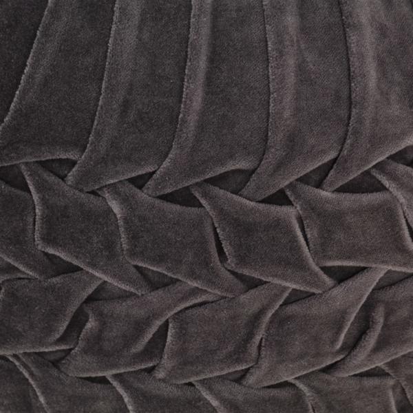 Puf de terciopelo de algodón diseño bata gris antracita 40x30cm 