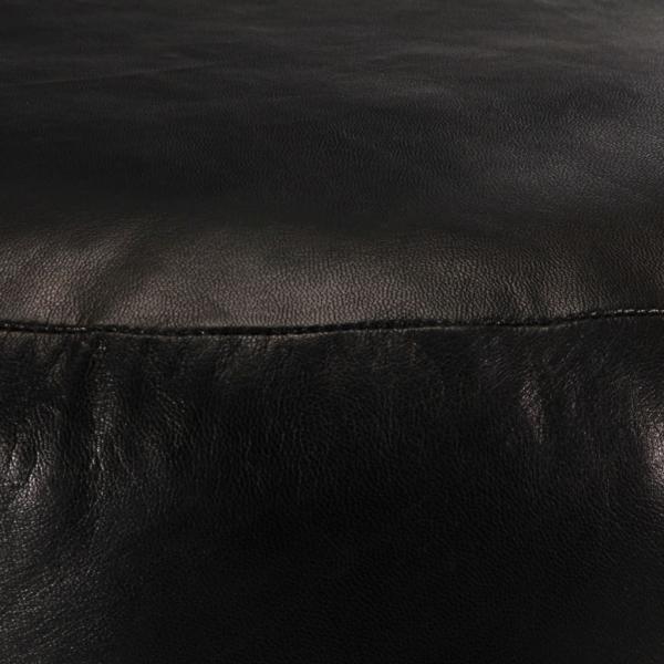 Puf negro 60x30 cm cuero auténtico de cabra