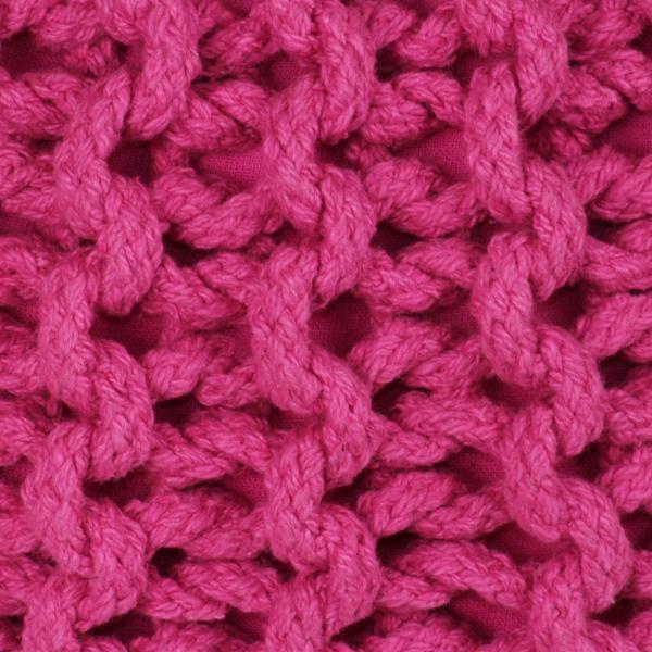 Puf tejido a mano 50x35 cm algodón rosa