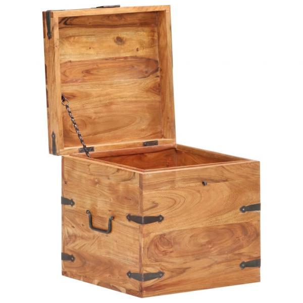 Baúl de madera maciza de acacia 40x40x40 cm