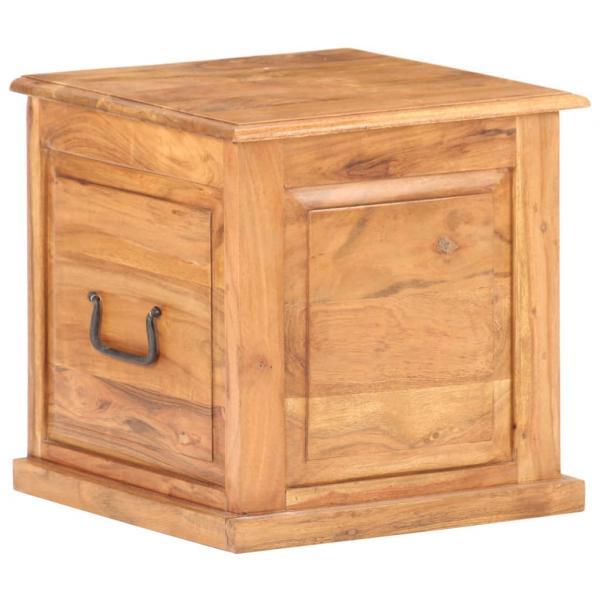 Baúl de madera maciza de acacia 40x40x40 cm