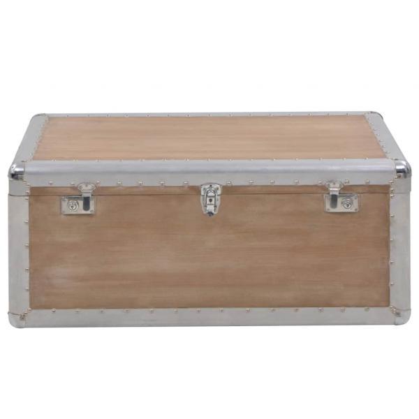 Caja de almacenaje madera maciza abeto marrón 91x52x40 cm