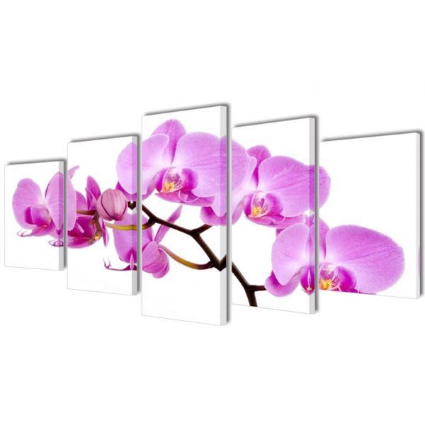 Set decorativo de lienzos para la pared modelo orquídea, 200 x 100 cm