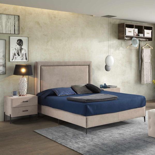 Cabecero tapizado + 2 mesitas TRECAM