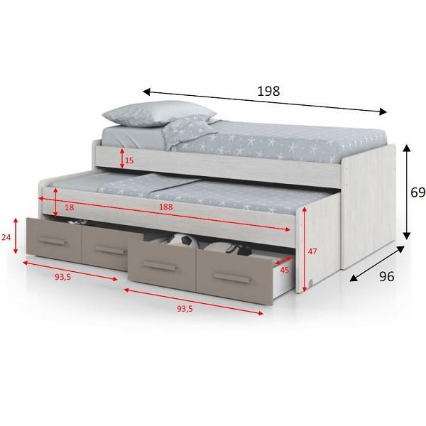Cama doble con cajones ARCE