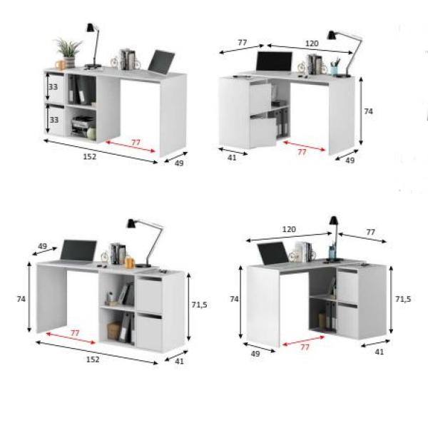 Mesa de estudio blanca MULTI