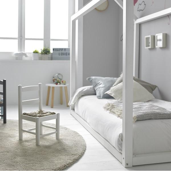 Cama juvenil madera blanca  CASITA