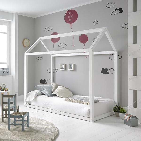 Cama juvenil madera blanca  CASITA