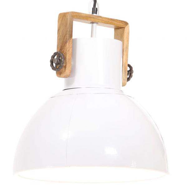 Lámpara colgante industrial 25 W blanca redonda 40 cm E27