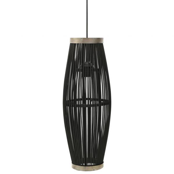 Lámpara colgante ovalada sauce negra 40 W E27 27x68 cm