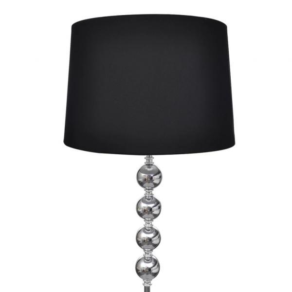 Lámpara de pie pantalla y soporte alto 4 bolas adorno negra