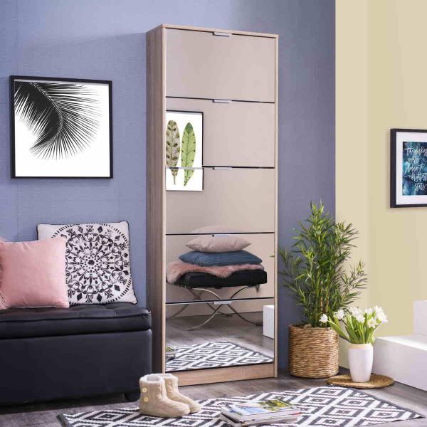 Zapatero 5 puertas espejo  HUGO