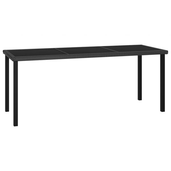 Conjunto de comedor de jardín 7 piezas ratán sintético negro_1