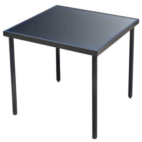 Juego de comedor de jardín 5 piezas de acero negro_1