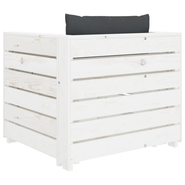 Juego de muebles de jardín 2 piezas madera cojín gris antracita