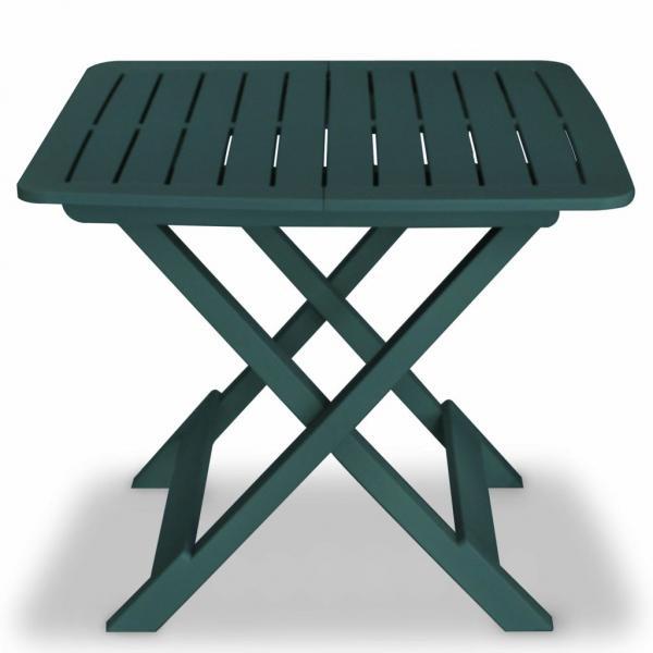 Mesa y sillas bistró de jardín plegables 3 pzas plástico verde