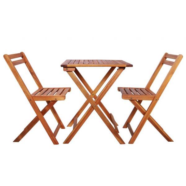 Mesa y sillas bistró plegables 3 pzas madera maciza de acacia_2