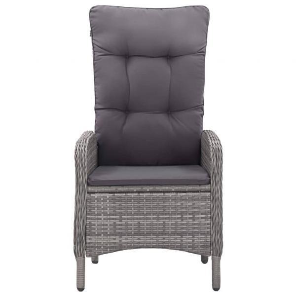 Muebles de jardín 5 piezas ratán sintético gris madera acacia