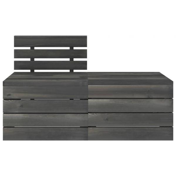 Muebles de jardín de palets 2 piezas madera de pino gris oscuro