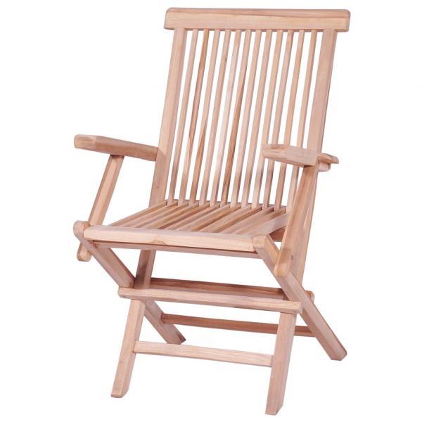 Set comedor de jardín plegable 7 piezas madera maciza de teca