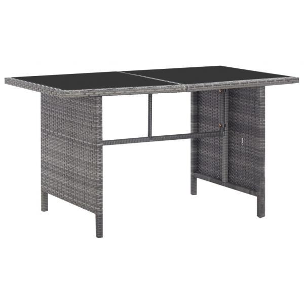Set de comedor de jardín 5 pzas y cojines ratán sintético gris_6