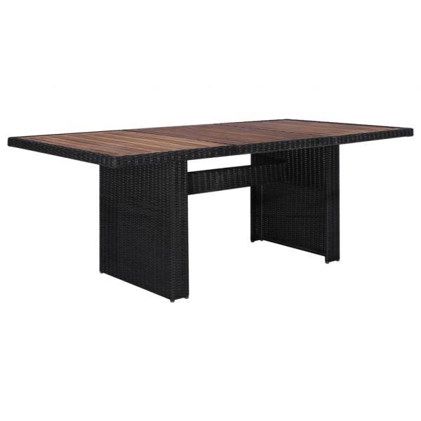 Set de comedor de jardín 7 piezas ratán sintético negro  