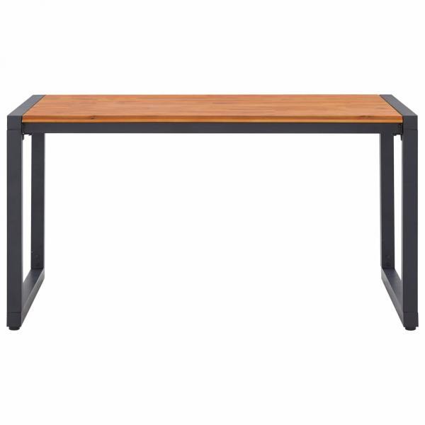 Set de comedor jardín 5 pzas madera maciza acacia y ratán PVC