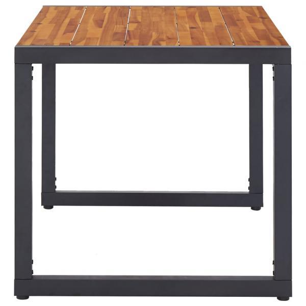 Set de comedor jardín 5 pzas madera maciza acacia y ratán PVC