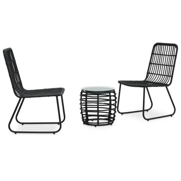 Set de mesa y sillas de jardín 3 piezas ratán sintético negro_2
