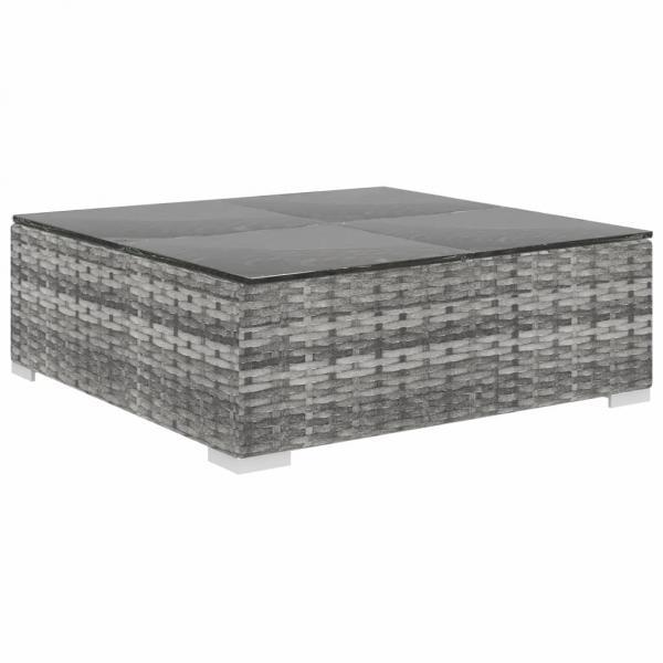 Set de muebles de jardín 6 pzas y cojines ratán sintético gris_16