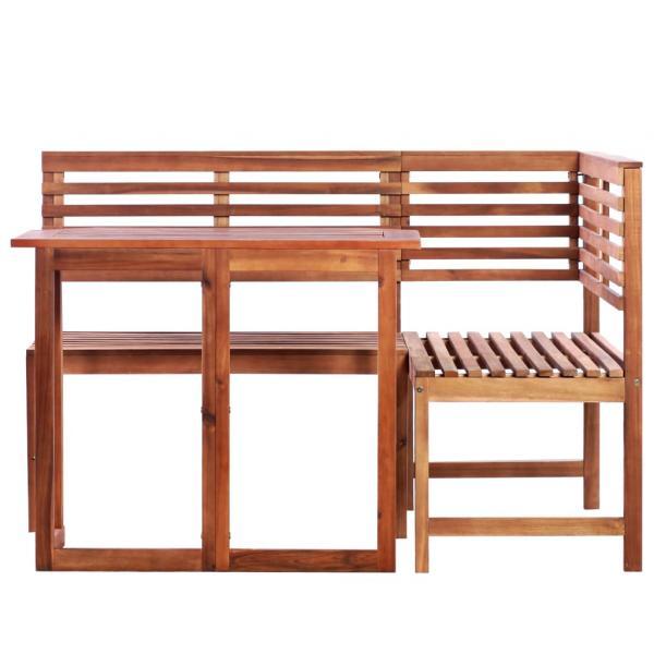 Set mesa y sillas bistró de jardín 2 pzas madera maciza acacia