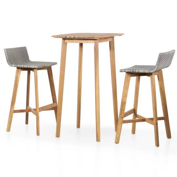 Set mesa y sillas bistró de jardín 3 pzas madera maciza acacia_1