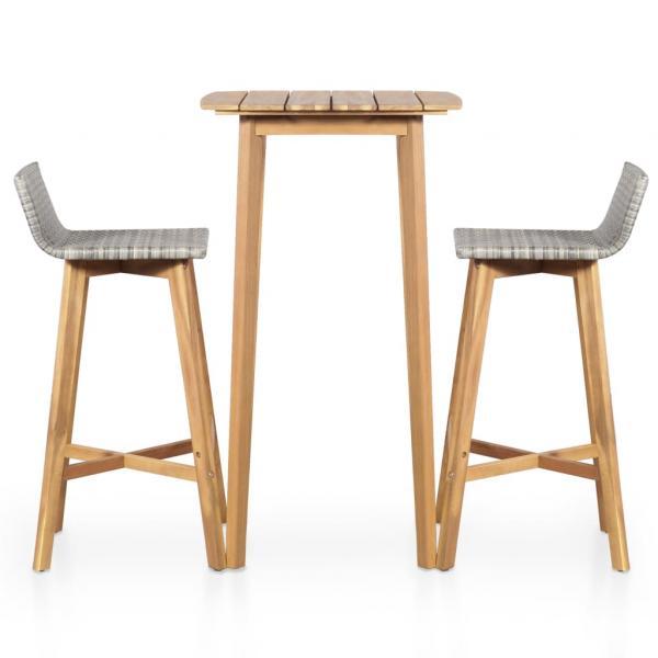 Set mesa y sillas bistró de jardín 3 pzas madera maciza acacia_1