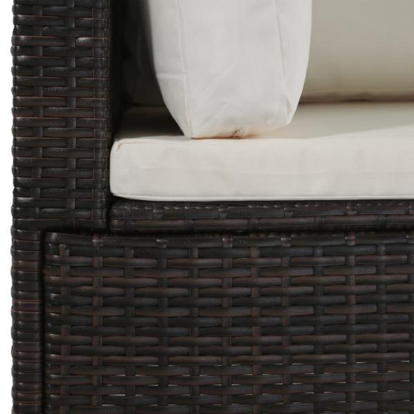 Set muebles de jardín ratán marrón