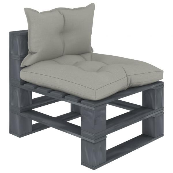 Set muebles de palés de jardín 6 pzas madera cojines gris taupe