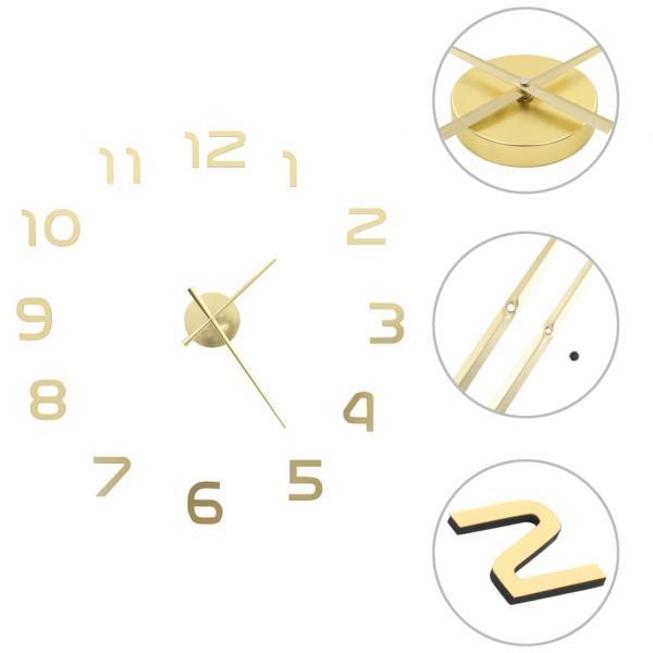 Reloj de pared 3D con diseño moderno 100 cm XXL dorado