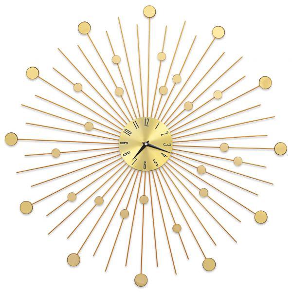 Reloj de pared de metal dorado 70 cm