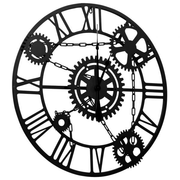 Reloj de pared de metal negro 80 cm