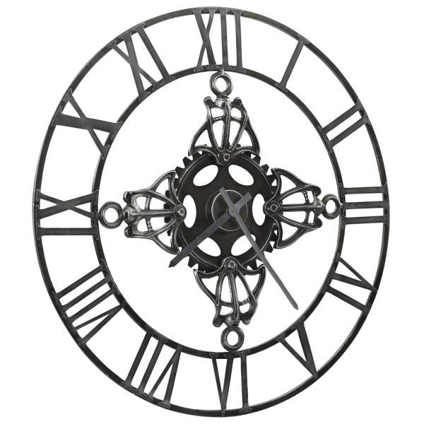 Reloj de pared de metal plateado 78 cm