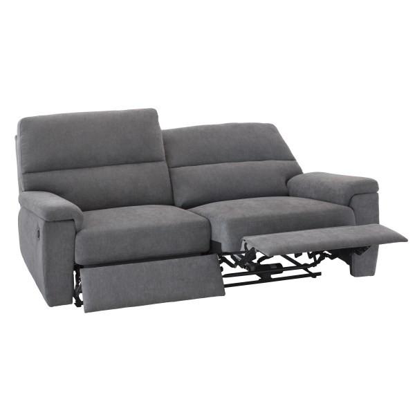Sofa relax eléctrico tres plazas en tela color gris l Tifon.es