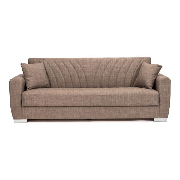 Sofá cama clic clac con arcón de almacenaje tapizado en gris o marrón l  Tifon.es Brown, Marrón