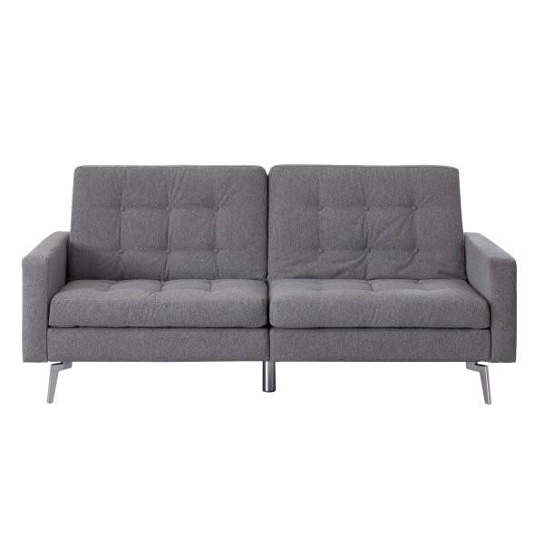 Sofá cama de diseño moderno con apertura clic clac color gris con capitoné  l Tifon.es