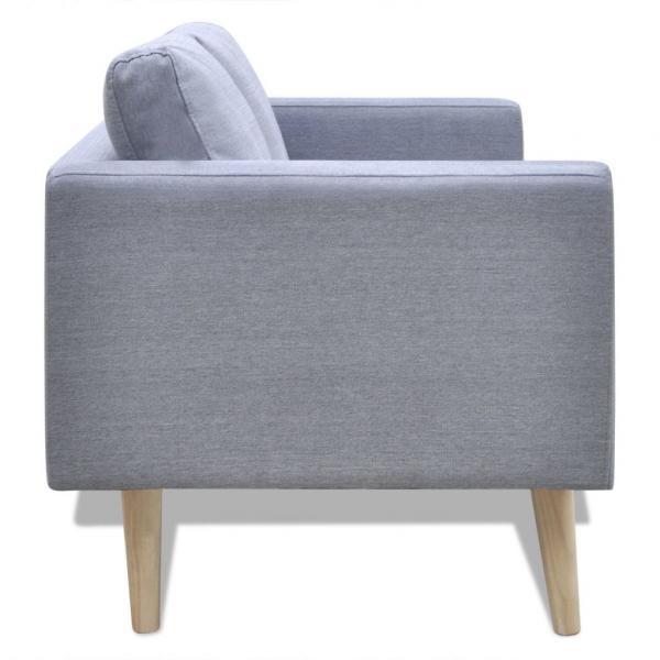 Sofá de 2 plazas de tela gris claro 