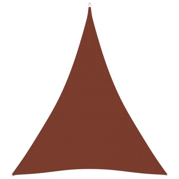 Toldo de vela triangular de tela oxford terracota 3x4x4 m