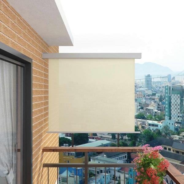 Toldo lateral de balcón multifuncional 150x200 cm crema
