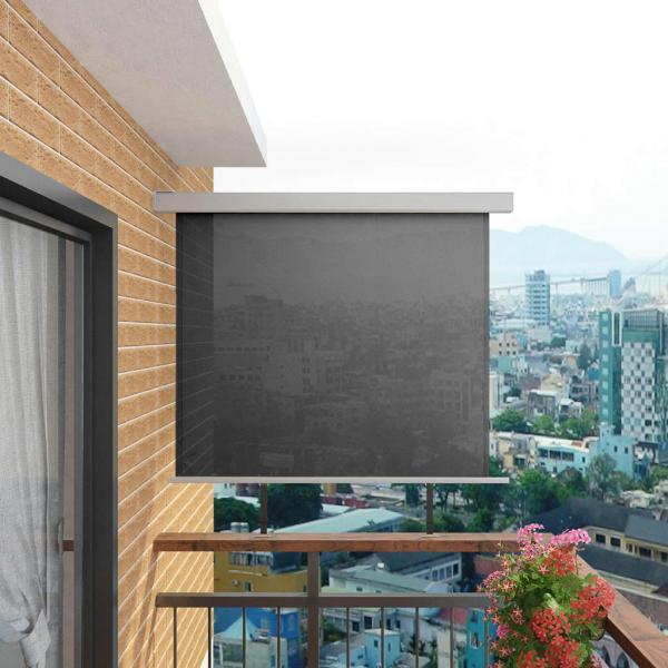 Toldo lateral de balcón multifuncional 150x200 cm gris